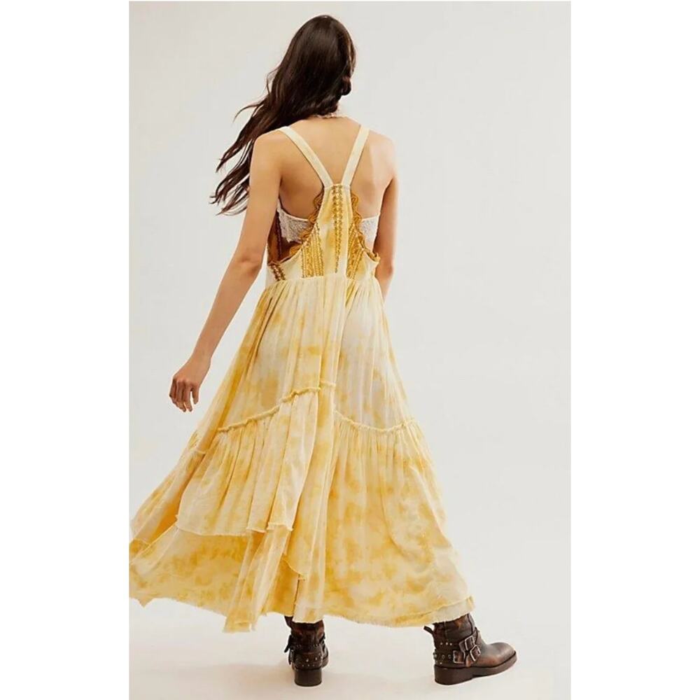 NWT Free People Bali Devon Skirtall Tie Dye Maxi Dress In Italian Straw Size XS - Picture 2 of 10
